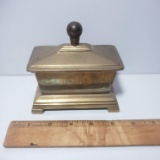 Vintage Footed Solid Brass Box with Lid