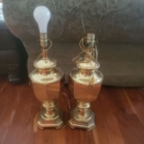 Set of 2 Large Brass Lamps