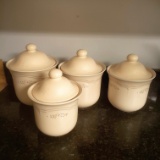 Set of 4 Ceramic Pfaltzgraff Canisters