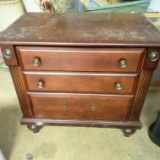 Vintage Wooden 3 Drawer End Table Nightstand