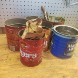 Lot of Misc Coffee Cans with Misc Hardware