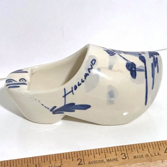 Vintage Delft Pottery Shoe Ashtray - Holland