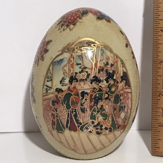 Porcelain Oriental Egg Figurine