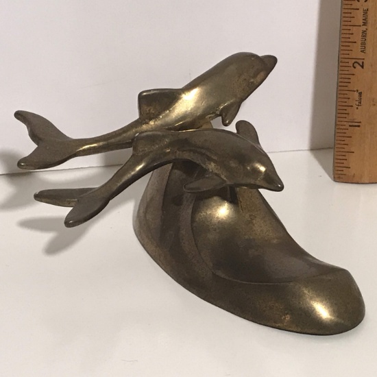 Brass Dolphins Figurine
