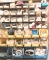 Large Lot of Plastic Shop Organizers in Multiple Sizes Full of Misc Hardware with Wall Rack