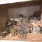 Large Lot of Misc Drawer Hinges & Silver Tone Cabinet Pulls