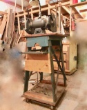 Bench Grinder on Rolling Wooden Stand