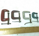 Lot of 4 Small C-Clamps