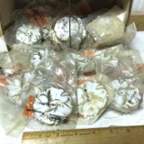 Large Lot of White Enamel & Brass Cabinet Knob Backs - BP-583-BW
