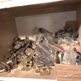 Large Lot of Misc Drawer Hinges & Silver Tone Cabinet Pulls