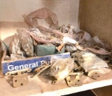 Lot of Misc Porcelain & Brass Cabinet Pulls, Hinges & More