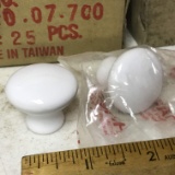 90+ White Porcelain Drawer Pulls - New