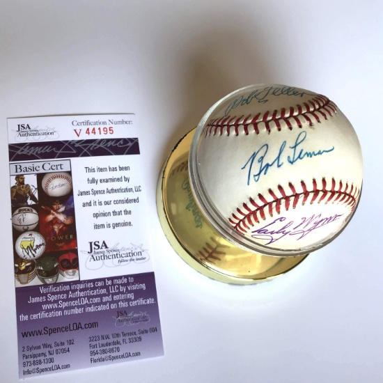 Bob Feller, Early Wynn & Bob Lemon Signed Rawlings Official MLB Baseball Authenticated by JSA