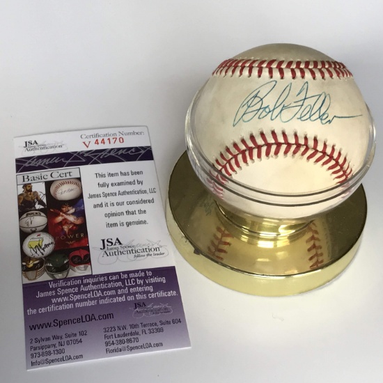 Bob Feller Signed Rawlings Official MLB Baseball Authenticated by JSA