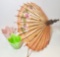 Vintage Décor Lot, Small Silk Parasol and Tulip Planters