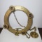 Vintage Brass Ring Five Light Chandelier