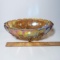 Large Vintage Iridescent Carnival Glass Fruit Bowl