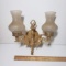 Vintage Ornate Brass Two Light Wall Sconce