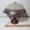 Vintage Ceiling Light Bronze Toned with Frosted Glass Shade