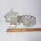 Vintage Glass Candy Dish and Bowl with Gold Accent