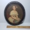 Vintage Portrait of Jenny Lind by Eduard Magnus Art in Oval Frame