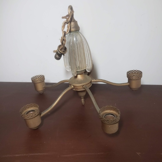 Vintage Art Deco Five Light Chandelier