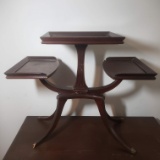 Vintage Three Tier Mersman Table with Brass Claw Feet