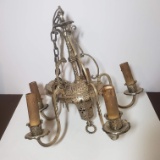 Vintage Metal Five Light Chandelier