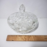 Vintage Lidded Cut Glass Candy Dish