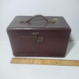 Vintage Red Faux Alligator Train Case