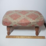 Vintage Upholstered Wood Stool