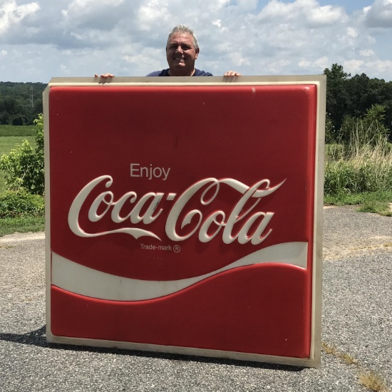 Large Vintage Coca-Cola Advertisement Sign