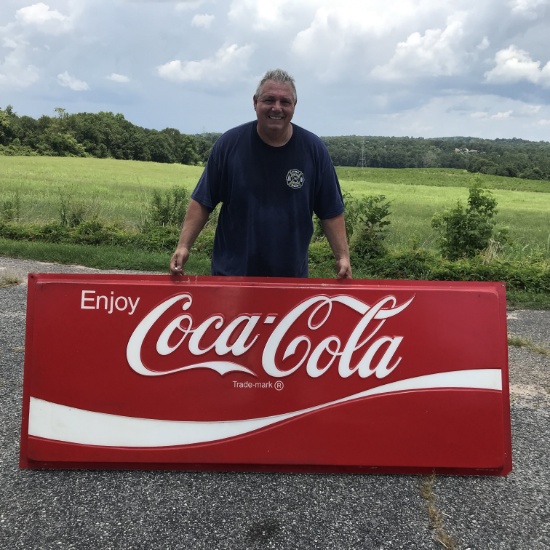 Large Vintage Enjoy Coca-Cola Advertisement Sign