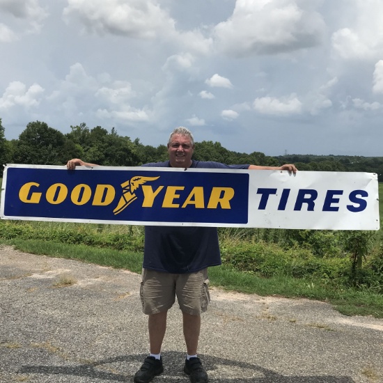 Large Vintage Metal Good Year Tires Advertisement Sign