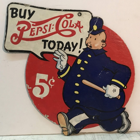 “Buy Pepsi-Cola Today! 5¢” Vintage Double Sided Advertisement Sign