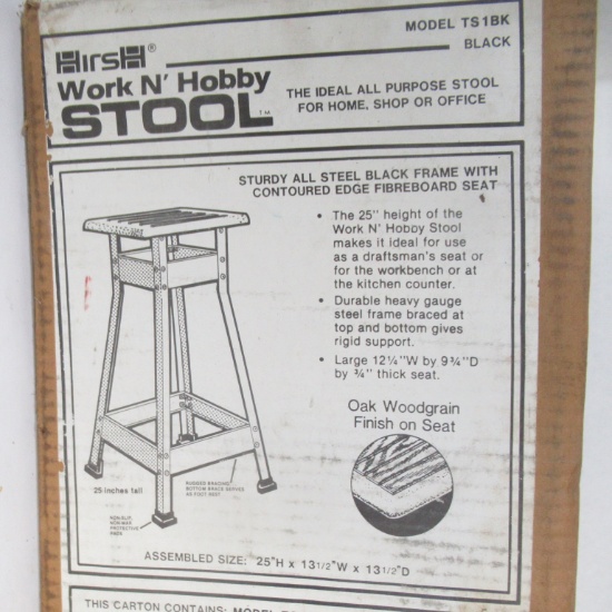 Hirsh Work N' Hobby Stool   New in Box   Made in USA
