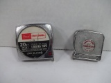 2 Sears Craftsman Metal Vintage Tape Measures - 20 Ft. & 6 Ft. Made in USA