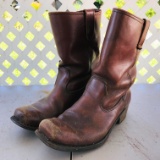 Vintage Leather Cowboy Boots Size 11 Made in Korea