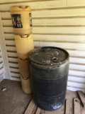 Large Barrel & 4 Kerosene Fuel Cans