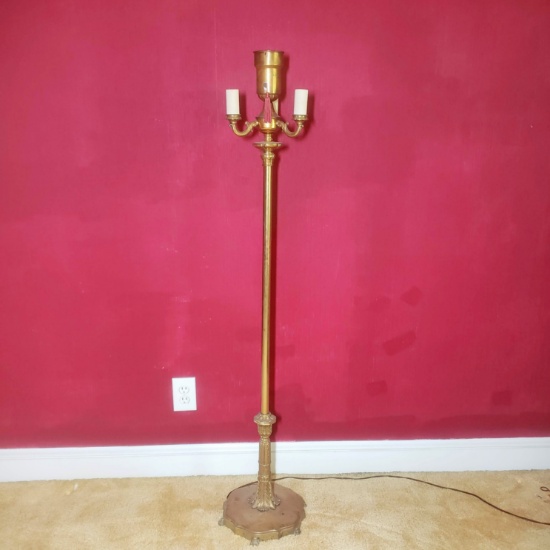 Vintage Brass Four Light Floor Lamp