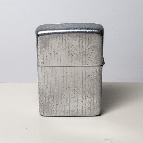 Vintage Silver Toned Etched Zippo Lighter