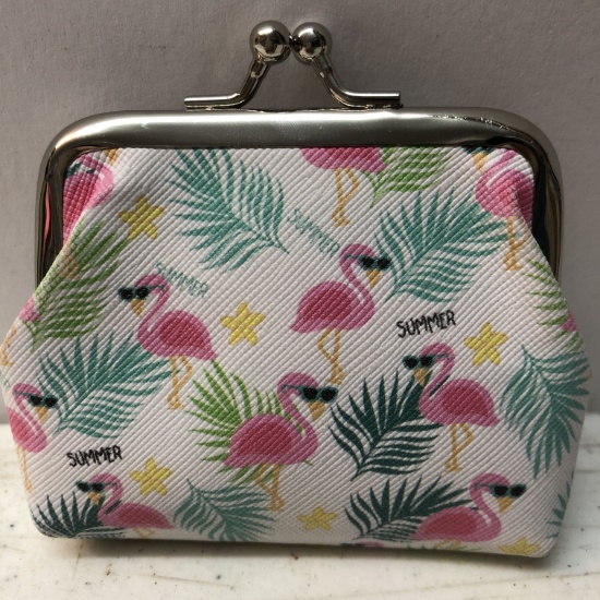 Flamingo Cowhide Coin Purse Never Used
