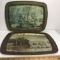Pair of Vintage Currier & Ives Serving Trays