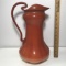 Vintage Orange Porcelain Pitcher Stamped “Oriental Ivory” with Serial Number