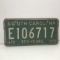 1670-1970 300 Years South Carolina License Plate