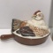 Clay Frying Pan with Chicken Figural Lid