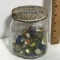 Vintage Yorks Pure Honey Jar with Vintage Marbles