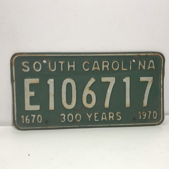 1670-1970 300 Years South Carolina License Plate