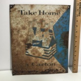 Metal “Take Home a Carton” Sign