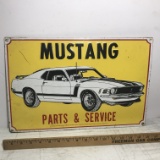 Mustang Parts & Service Metal Advertisement Sign 17-1/2” x 12”